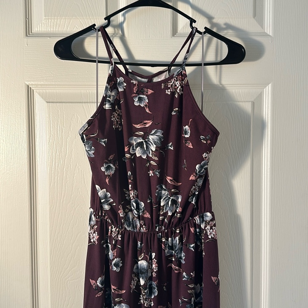 Purple floral maxi dress